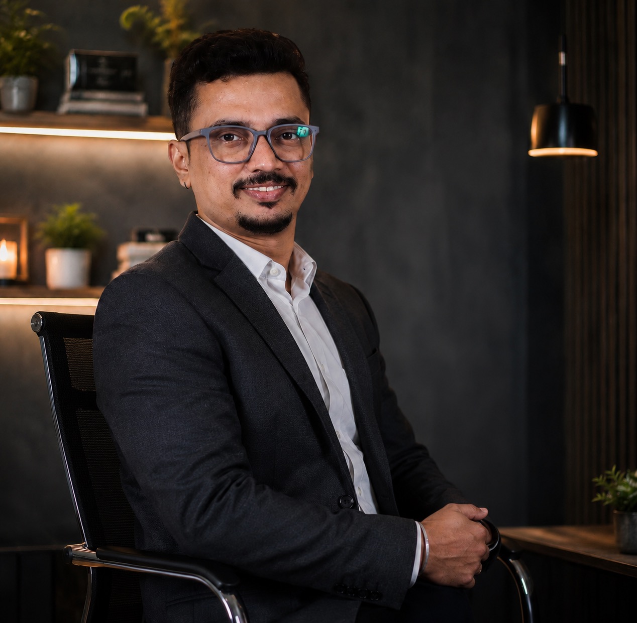 Founder of Interior Amit seated in a studio setting