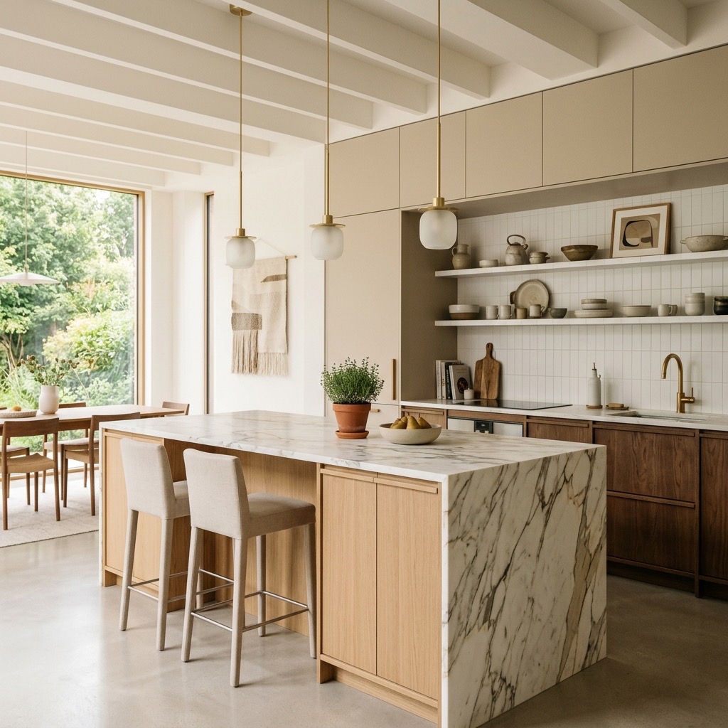 Warm modern modular kitchen